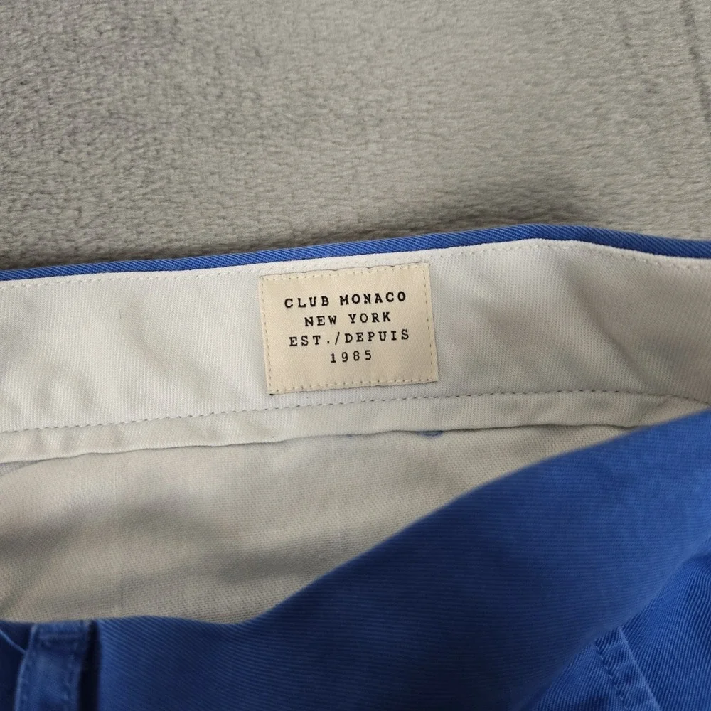 Club Monaco Pants Mens 36x34 Kennedy Classic Fit Chino Button Fly Blue NWT